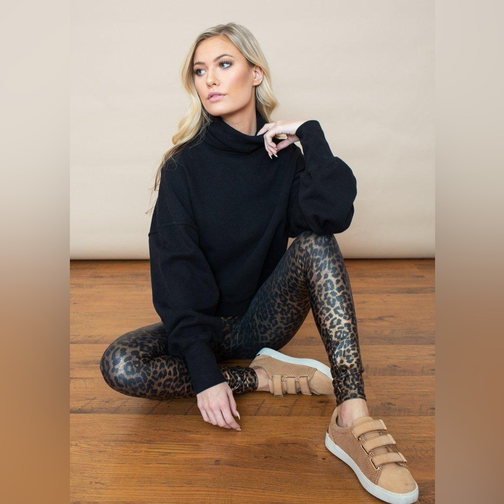 Spanx Faux Leather Leopard Leggings in Leopard Shine Sz. S